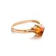 Golden Ring With Triangle Cut Amber The Horizon, Ring Size: 5.5 / 16, image , picture 3