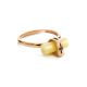 Cylindrical Cut Amber Ring In Gold With Crystal The Scandinavia, Ring Size: 8 / 18, image , picture 3