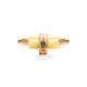 Cylindrical Cut Amber Ring In Gold With Crystal The Scandinavia, Ring Size: 8 / 18, image , picture 4