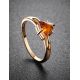Golden Ring With Triangle Cut Amber The Horizon, Ring Size: 5.5 / 16, image , picture 2