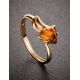 Triangle Cut Amber Ring In Gold The Horizon, Ring Size: 7 / 17.5, image , picture 2