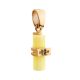 Cylinder Cut Amber Pendant in Gold With Crystal the Scandinavia, image , picture 3