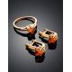 Golden Ring With Triangle Cut Amber The Horizon, Ring Size: 5.5 / 16, image , picture 5