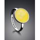 Minimalistic Amber Ring In Sterling Silver The Monaco, Ring Size: 6.5 / 17, image , picture 2