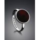 Round Amber Ring In Sterling Silver The Monaco, Ring Size: 5.5 / 16, image , picture 2
