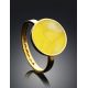Minimalistic Amber Ring In Gold-Plated Silver The Monaco, Ring Size: 5 / 15.5, image , picture 2