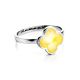 Alhambra Silver Ring With Butterscotch Amber The Monaco, Ring Size: 9 / 19, image , picture 3