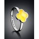 Alhambra Silver Ring With Butterscotch Amber The Monaco, Ring Size: 8 / 18, image , picture 2