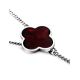 Chain Silver Necklace With Clover Shaped Amber The Monaco, Length: 60, image , picture 5