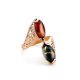 Multicolor Amber Ring In Gold-Plated Silver The Casablanca, Ring Size: 5.5 / 16, image , picture 3
