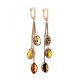 Dangle Amber Earrings In Gold-Plated Silver The Casablanca, image , picture 3