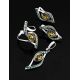 Sterling Silver Amber Ring With Green Crystals The Raphael, Ring Size: 12 / 21.5, image , picture 6