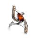 Amber Ring In Sterling Silver With Champagne Crystals The Raphael, Ring Size: 12 / 21.5, image , picture 4