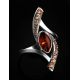 Amber Ring In Sterling Silver With Champagne Crystals The Raphael, Ring Size: 11 / 20.5, image , picture 3
