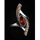 Amber Ring In Sterling Silver With Champagne Crystals The Raphael, Ring Size: 12 / 21.5, image , picture 3