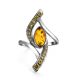Sterling Silver Amber Ring With Crystals The Raphael, Ring Size: 11 / 20.5, image , picture 3