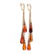 Cognac Amber Earrings In Gold-Plated Silver The Casablanca, image , picture 3