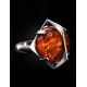 Adjustable Amber Ring In Sterling Silver Ring The Saturn, Ring Size: Adjustable, image , picture 2