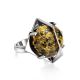 One Size Amber Ring In Sterling Silver The Saturn, Ring Size: Adjustable, image , picture 3