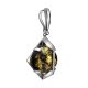 Square Amber Pendant In Sterling Silver The Saturn, image , picture 3