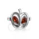 Cute Cognac Amber Apple Ring In Sterling Silver The Confiture, Ring Size: 11.5 / 21, image , picture 3