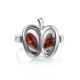 Cute Cognac Amber Apple Ring In Sterling Silver The Confiture, Ring Size: 11 / 20.5, image , picture 3