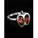 Cute Cognac Amber Apple Ring In Sterling Silver The Confiture, Ring Size: 8 / 18, image , picture 2