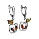 Pretty Cognac Amber Drop Apple Earrings In Sterling Silver The Confiture, image , picture 4