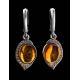 Amber Earrings In Sterling Silver With Champagne Crystals The Raphael, image , picture 2