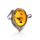 Cocktail Amber Ring In Sterling Silver With Crystals The Raphael, Ring Size: 6.5 / 17, image , picture 4