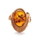 Golden Amber Ring With Champagne Crystals The Raphael, Ring Size: 5 / 15.5, image , picture 3