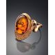 Golden Amber Ring With Champagne Crystals The Raphael, Ring Size: 8.5 / 18.5, image , picture 2
