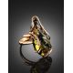 Handcrafted Amber Ring In Gold-Plated Silver The Rialto, Ring Size: Adjustable, image , picture 2
