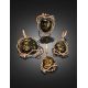 Handcrafted Amber Earrings In Gold-Plated Silver The Rialto, image , picture 4