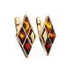 Gold-Plated Earrings With Multicolor Amber The Colombina, image , picture 3