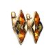 Geometric Gold-Plated Earrings With Multicolor Amber The Colombina, image , picture 3