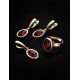 Adjustable Amber Ring In Gold Plated Silver The Goji, Ring Size: Adjustable, image , picture 5