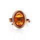 Adjustable Amber Ring In Gold Plated Silver The Goji, Ring Size: Adjustable, image , picture 3