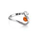 Sterling Silver Ring With Cognac Amber The Leia, Ring Size: 5 / 15.5, image , picture 4