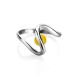 Sterling Silver Ring With Honey Amber The Leia, Ring Size: 8.5 / 18.5, image , picture 4