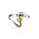 Sterling Silver Ring With Honey Amber The Leia, Ring Size: 9 / 19, image , picture 4