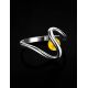 Sterling Silver Ring With Honey Amber The Leia, Ring Size: 9 / 19, image , picture 2