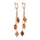 Chain Amber Earrings In Gold-Plated Silver The Casablanca, image , picture 3