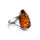 Romantic Silver Ring With Cognac Amber The Gioconda, Ring Size: 9.5 / 19.5, image , picture 3