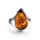 Romantic Silver Ring With Cognac Amber The Gioconda, Ring Size: 10 / 20, image , picture 4