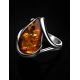 Romantic Silver Ring With Cognac Amber The Gioconda, Ring Size: 8.5 / 18.5, image , picture 2