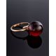 Adjustable Golden Ring With Amber The Paris, Ring Size: 11 / 20.5, image , picture 2