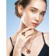 Round Gold-Plated Earrings With Cognac Amber The Domino, image , picture 4