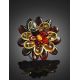 Adjustable Amber Ring The Chrysanthemum, Ring Size: Adjustable, image , picture 2