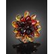 Adjustable Amber Ring The Chrysanthemum, Ring Size: Adjustable, image , picture 2